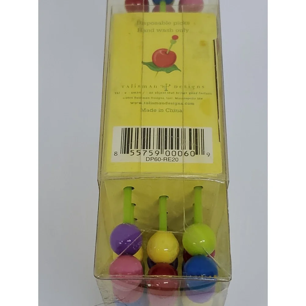 Colorful Cocktail Party Picks Beaded Charcuterie Hors Doeuvres Bends Holder 60ct